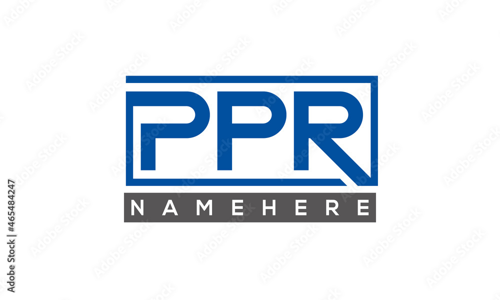 PPR Letters Logo With Rectangle Logo Vector PPR Letters Logo With Rectangle Logo Vector