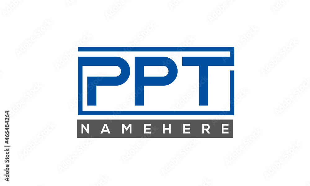 PPT Letters Logo With Rectangle Logo Vector PPT Letters Logo With Rectangle Logo Vector