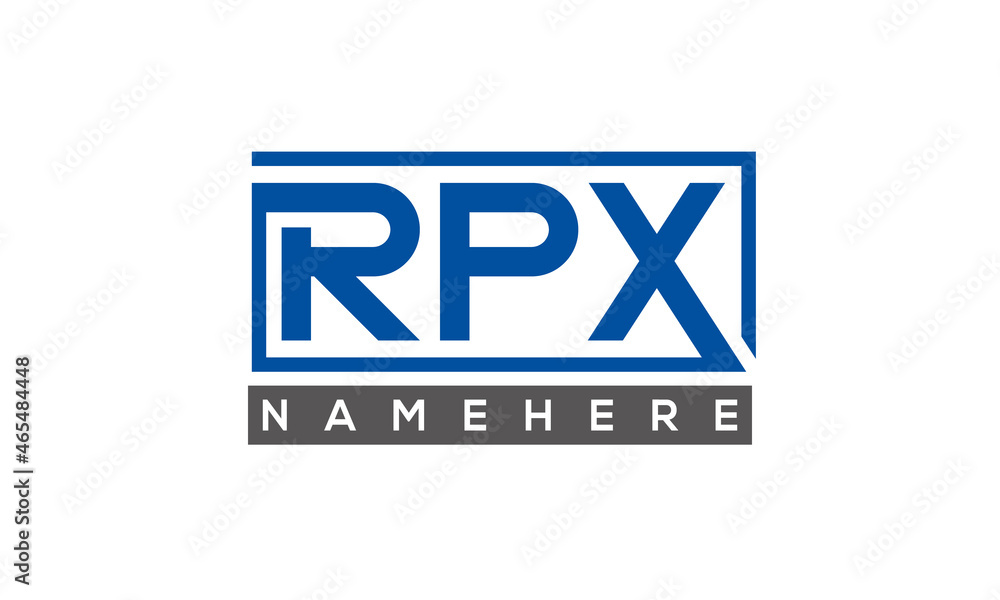 RPX Letters Logo With Rectangle Logo Vector RPX Letters Logo With Rectangle Logo Vector