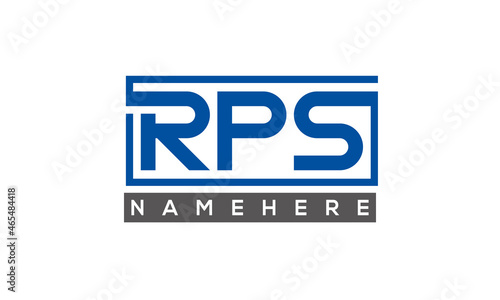 RPS Letters Logo With Rectangle Logo Vector