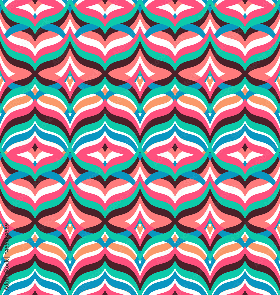 Seamless geometric pattern, retro print.