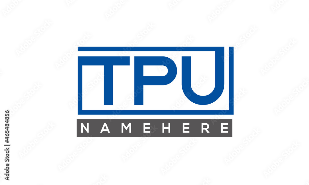 TPU Letters Logo With Rectangle Logo Vector TPU Letters Logo With Rectangle Logo Vector