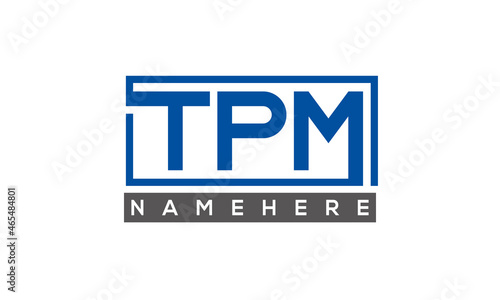 TPM Letters Logo With Rectangle Logo Vector Stock Vector | Adobe Stock