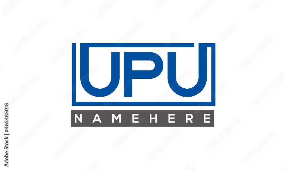 UPU Letters Logo With Rectangle Logo Vector UPU Letters Logo With Rectangle Logo Vector