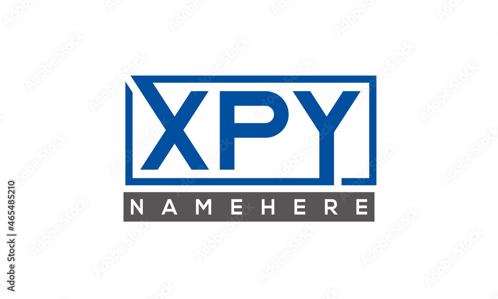 XPY Letters Logo With Rectangle Logo Vector XPY Letters Logo With Rectangle Logo Vector