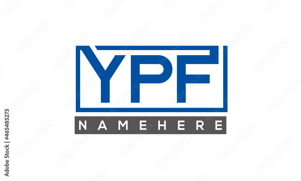 YPF Letters Logo With Rectangle Logo Vector YPF Letters Logo With Rectangle Logo Vector