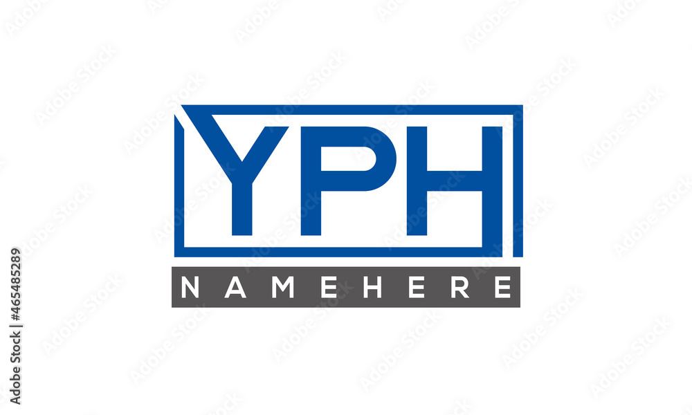 YPH Letters Logo With Rectangle Logo Vector YPH Letters Logo With Rectangle Logo Vector