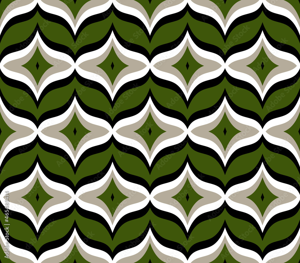 Fototapeta Seamless geometric pattern, retro print.