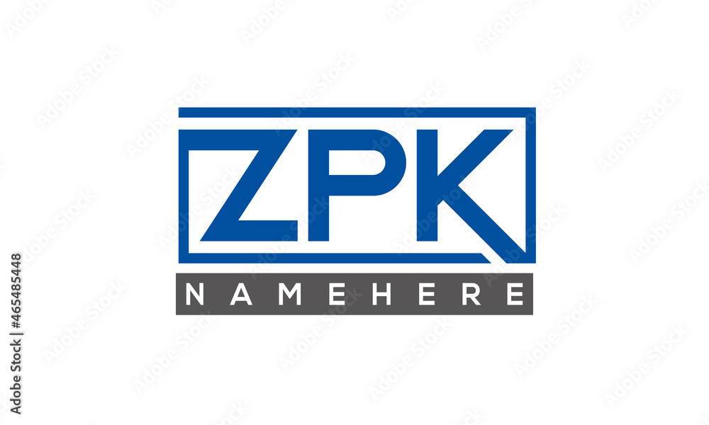 ZPK Letters Logo With Rectangle Logo Vector ZPK Letters Logo With Rectangle Logo Vector