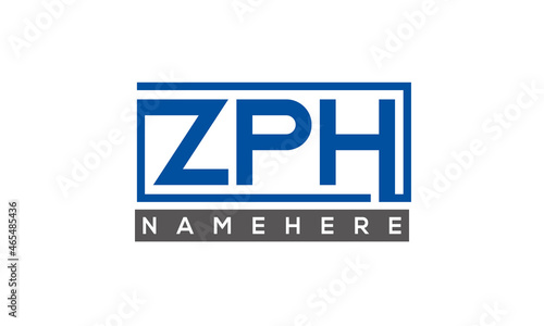 ZPH Letters Logo With Rectangle Logo Vector