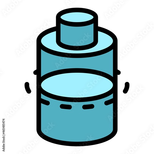 Alkaline battery icon. Outline alkaline battery vector icon color flat isolated