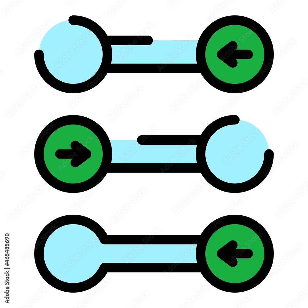 Ion displacement icon. Outline ion displacement vector icon color flat isolated Ion displacement icon. Outline ion displacement vector icon color flat isolated