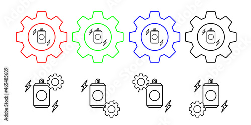 Hallucinogen, addictions, mushroom vector icon in gear set illustration for ui and ux, website or mobile application