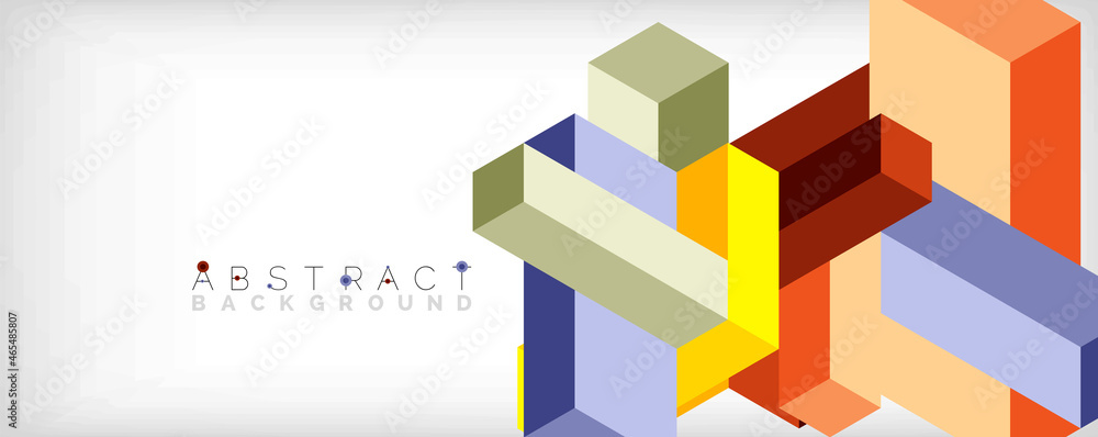 Abstract background. 3d cubes, cubic elements and blocks. Techno or business concept for wallpaper, banner, background, landing page Abstract background. 3d cubes, cubic elements and blocks. Techno or business concept for wallpaper, banner, background, landing page