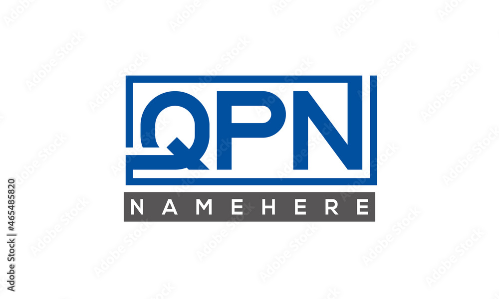 QPN Letters Logo With Rectangle Logo Vector QPN Letters Logo With Rectangle Logo Vector