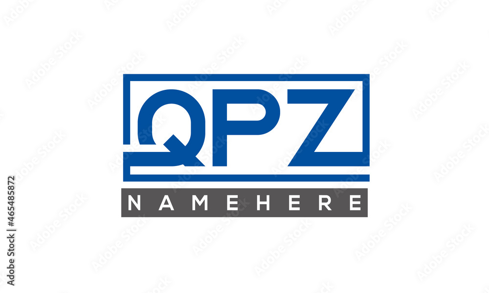 QPZ Letters Logo With Rectangle Logo Vector QPZ Letters Logo With Rectangle Logo Vector