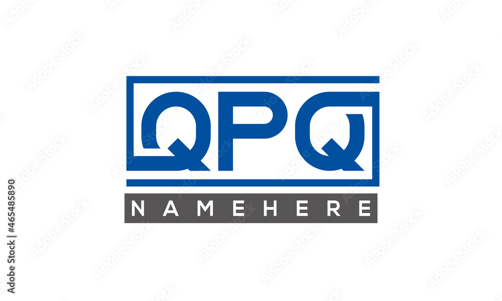 QPQ Letters Logo With Rectangle Logo Vector QPQ Letters Logo With Rectangle Logo Vector