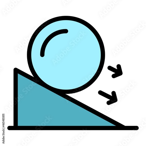 Friction force icon. Outline friction force vector icon thin line color flat isolated