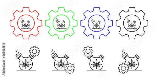 Bong, addictions vector icon in gear set illustration for ui and ux, website or mobile application