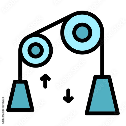 The force of gravity icon. Outline force of gravity vector icon thin line color flat isolated
