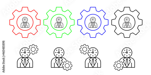 French fries, fast food, addictions vector icon in gear set illustration for ui and ux, website or mobile application