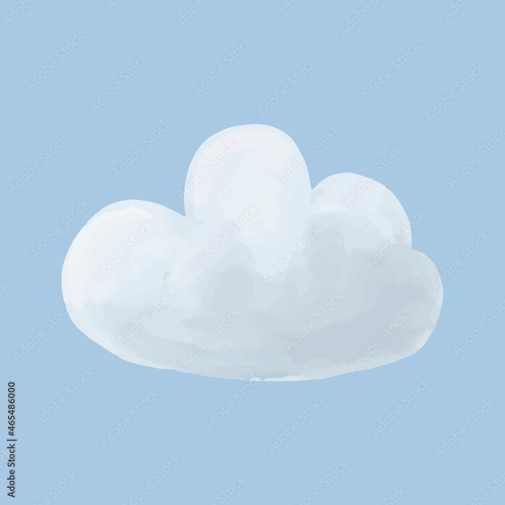 Cute watercolor cloud vector illustration