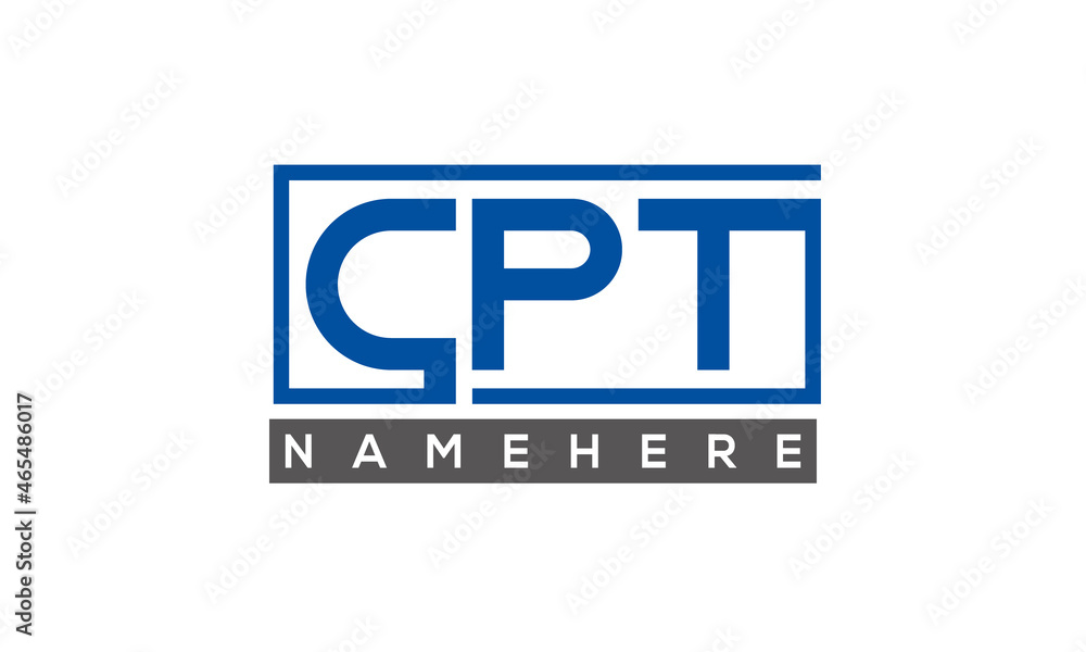CPT Letters Logo With Rectangle Logo Vector Stock Vector Adobe Stock