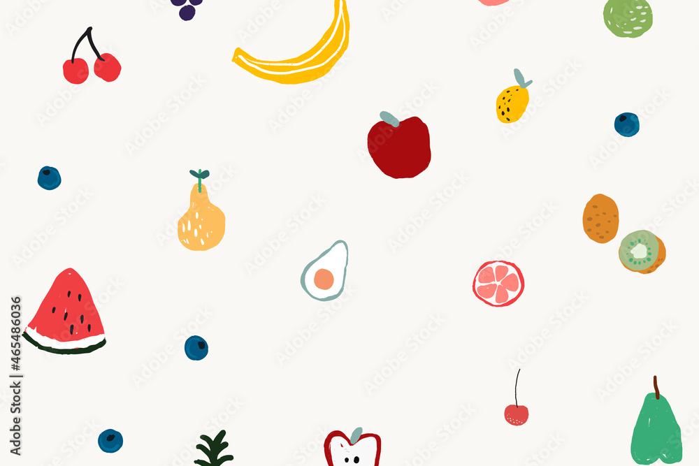 Fototapeta Fruits background desktop wallpaper, cute vector