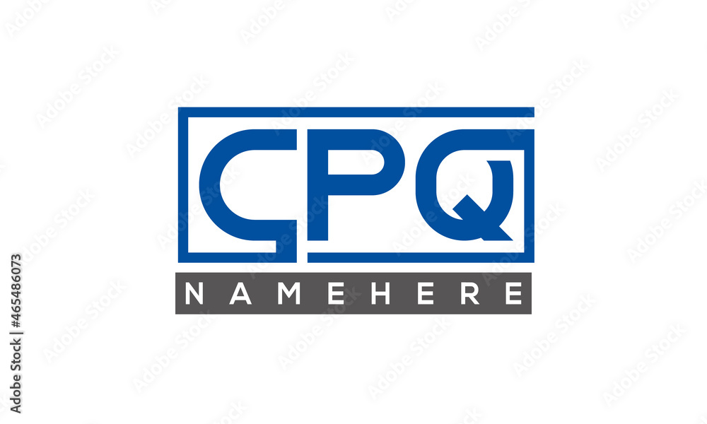CPQ Letters Logo With Rectangle Logo Vector CPQ Letters Logo With Rectangle Logo Vector