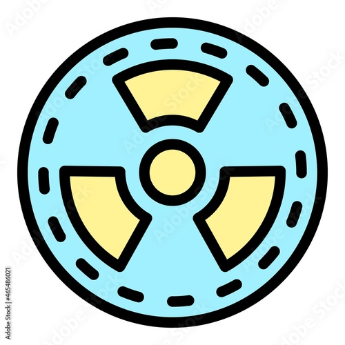 Radiation sign icon. Outline radiation sign vector icon color flat isolated