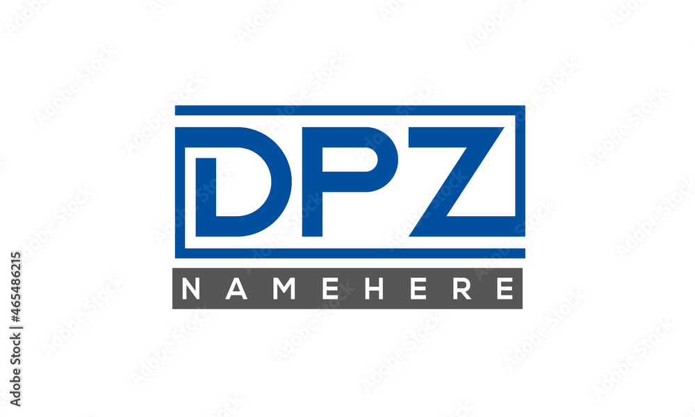 DPZ Letters Logo With Rectangle Logo Vector DPZ Letters Logo With Rectangle Logo Vector