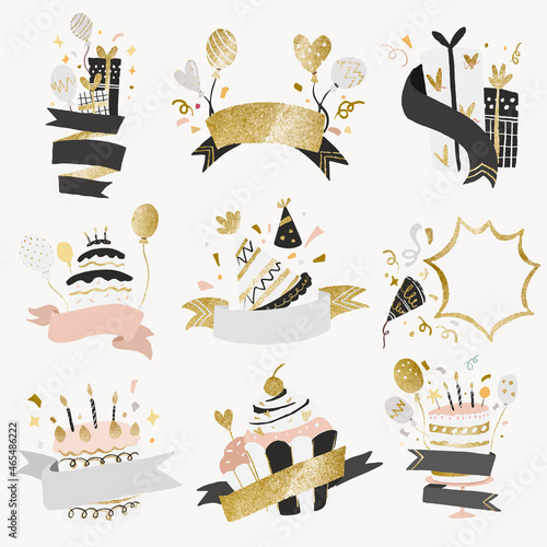 Celebration party sticker vector set