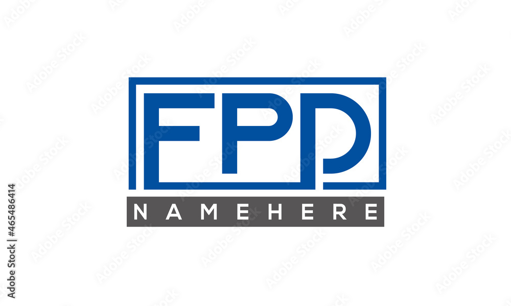 FPD Letters Logo With Rectangle Logo Vector FPD Letters Logo With Rectangle Logo Vector
