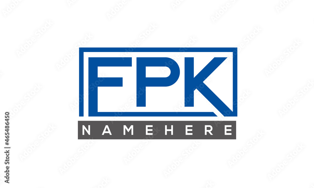FPJ Letters Logo With Rectangle Logo Vector FPJ Letters Logo With Rectangle Logo Vector