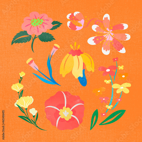 Fototapeta Naklejka Na Ścianę i Meble -  Colorful flower, spring clipart vector illustration