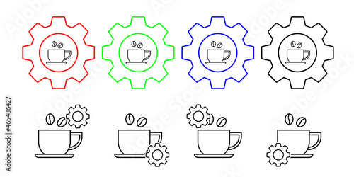 Handcuff, addictions vector icon in gear set illustration for ui and ux, website or mobile application