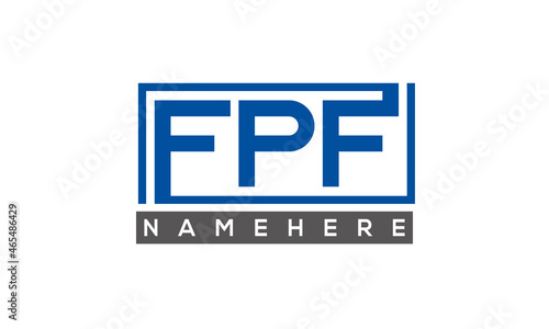 FPF Letters Logo With Rectangle Logo Vector