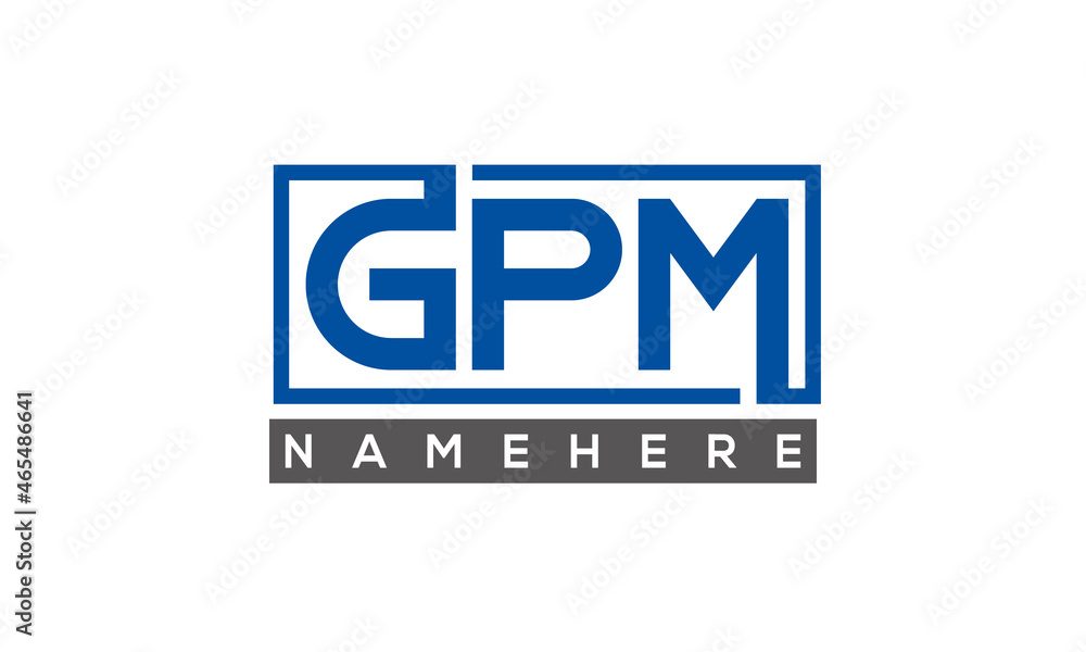 GPM Letters Logo With Rectangle Logo Vector GPM Letters Logo With Rectangle Logo Vector