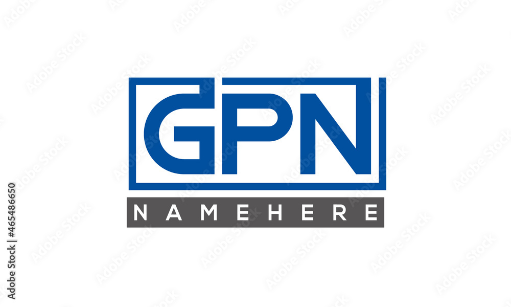 GPN Letters Logo With Rectangle Logo Vector GPN Letters Logo With Rectangle Logo Vector