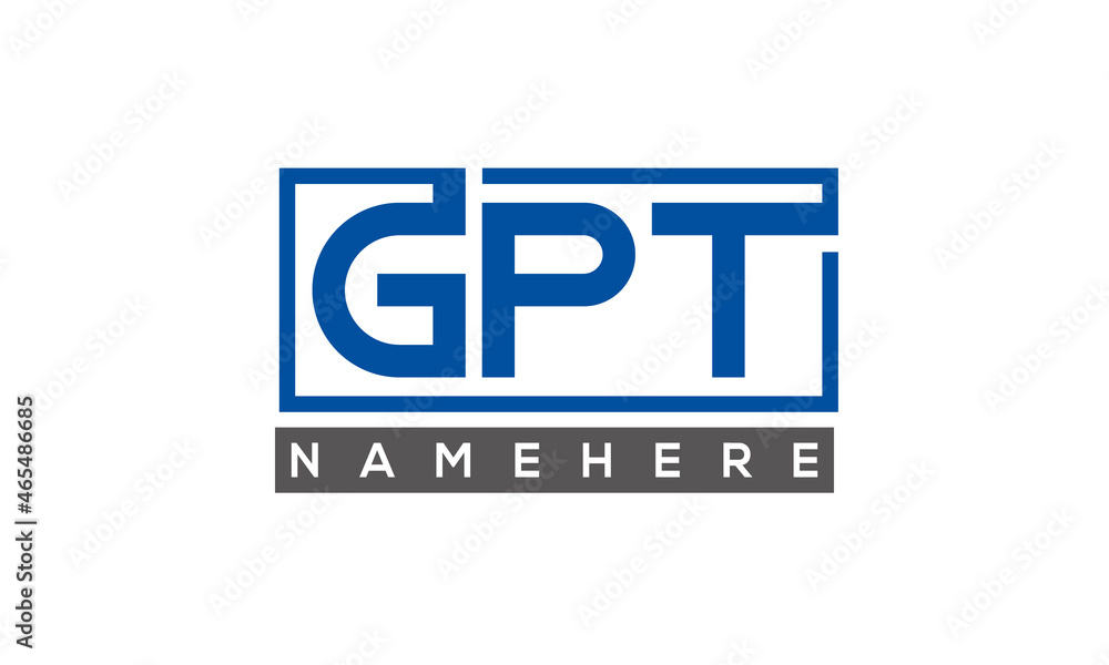 GPT Letters Logo With Rectangle Logo Vector GPT Letters Logo With Rectangle Logo Vector