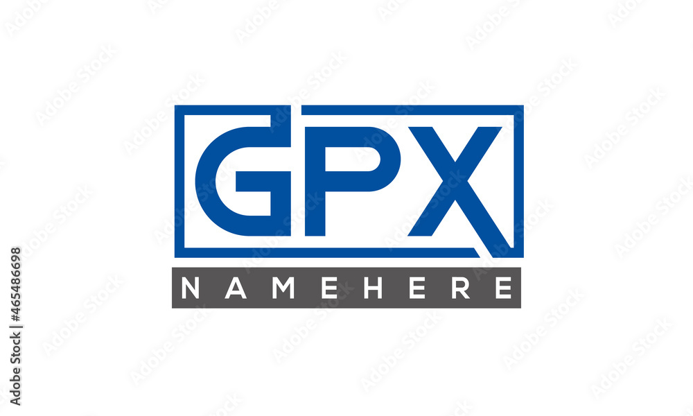 GPX Letters Logo With Rectangle Logo Vector GPX Letters Logo With Rectangle Logo Vector