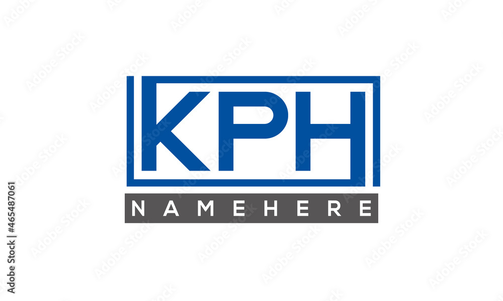 KPH Letters Logo With Rectangle Logo Vector KPH Letters Logo With Rectangle Logo Vector
