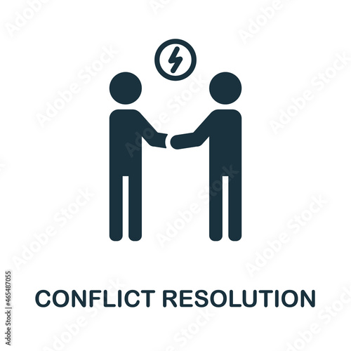 Conflict Resolution icon. Monochrome simple element from leadership collection. Creative Conflict Resolution icon for web design, templates, infographics and more