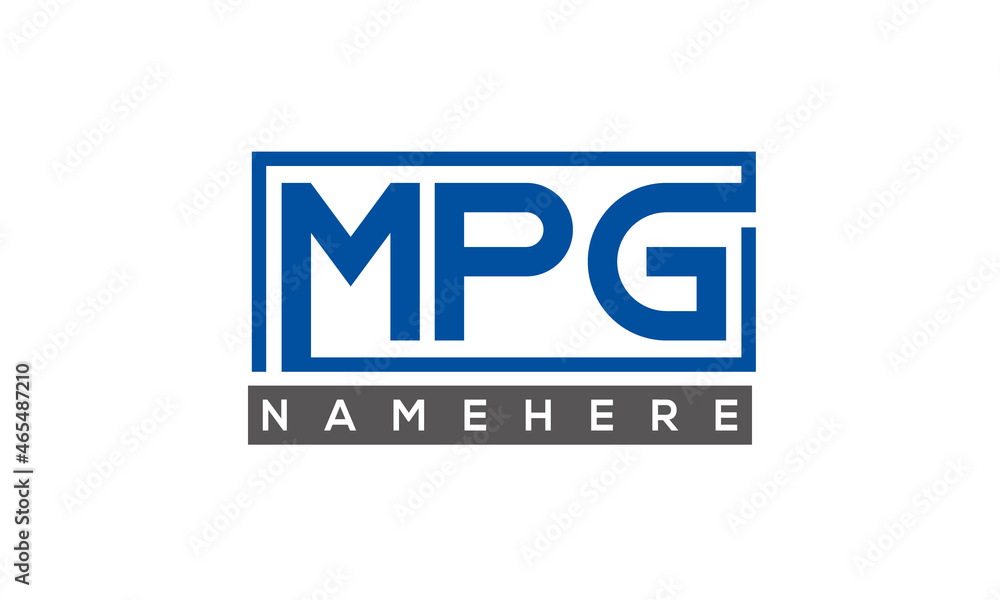 MPG Letters Logo With Rectangle Logo Vector MPG Letters Logo With Rectangle Logo Vector