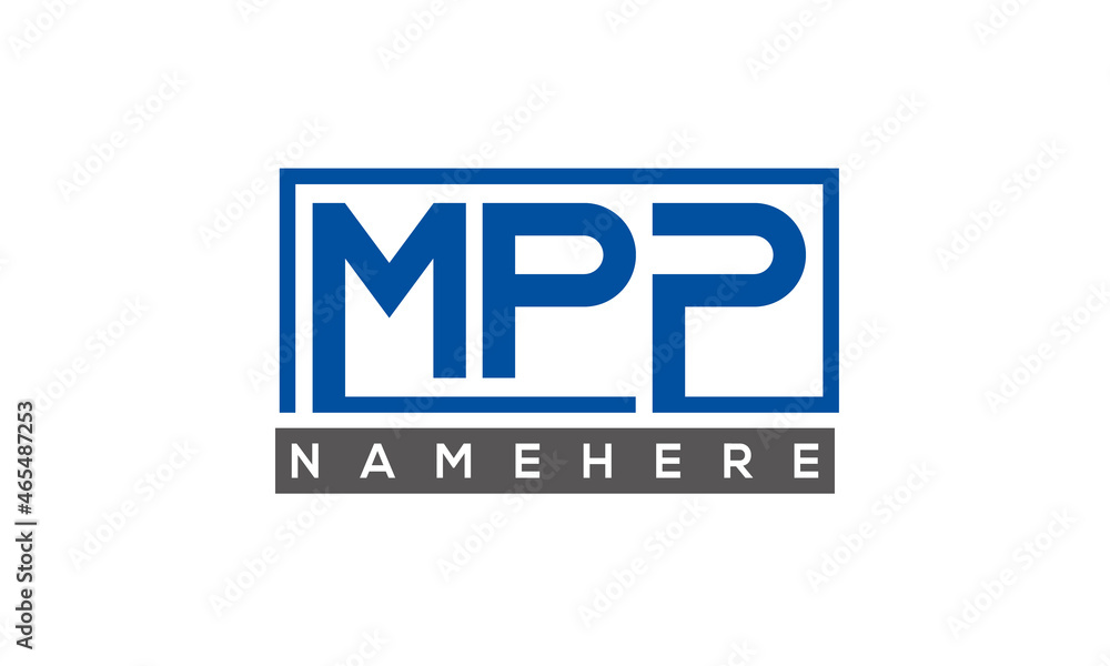 MPP Letters Logo With Rectangle Logo Vector MPP Letters Logo With Rectangle Logo Vector