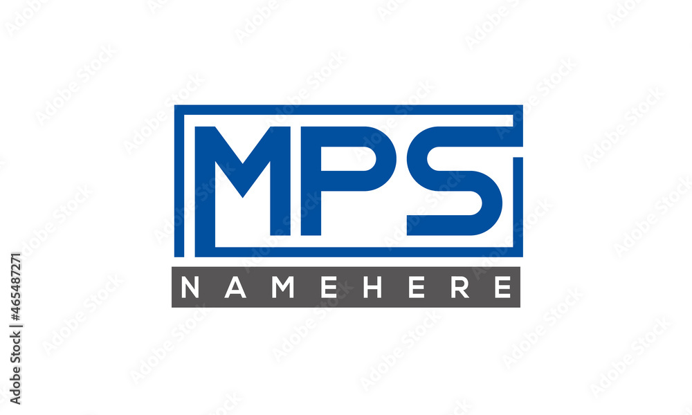 MPS Letters Logo With Rectangle Logo Vector MPS Letters Logo With Rectangle Logo Vector
