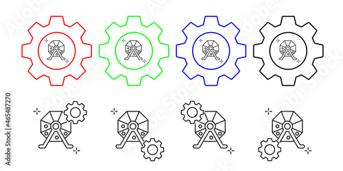 Bingo, game, addictions vector icon in gear set illustration for ui and ux, website or mobile application