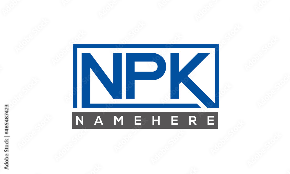 NPK Letters Logo With Rectangle Logo Vector NPK Letters Logo With Rectangle Logo Vector