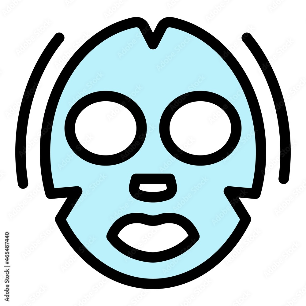 Moisturizing face mask icon. Outline moisturizing face mask vector icon color flat isolated Moisturizing face mask icon. Outline moisturizing face mask vector icon color flat isolated