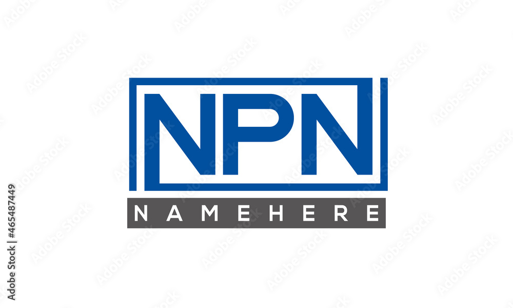 NPN Letters Logo With Rectangle Logo Vector NPN Letters Logo With Rectangle Logo Vector